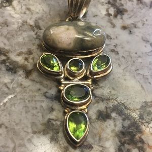 Green Peridot Artisan Gemstone Pendant